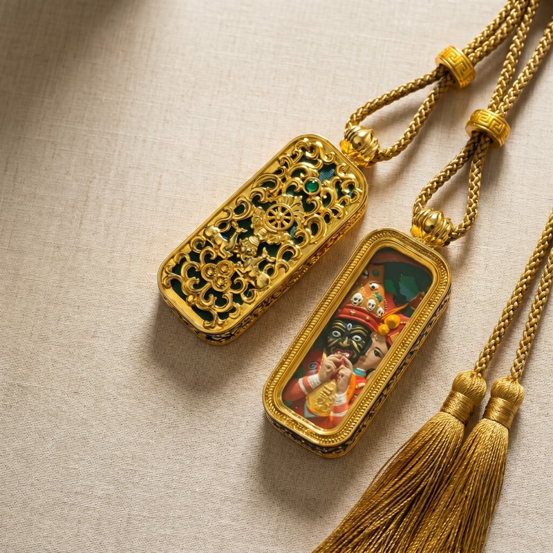 3D Zakiram Ghau Pendant | Tibetan Goddess of Wealth & Protection Amulet