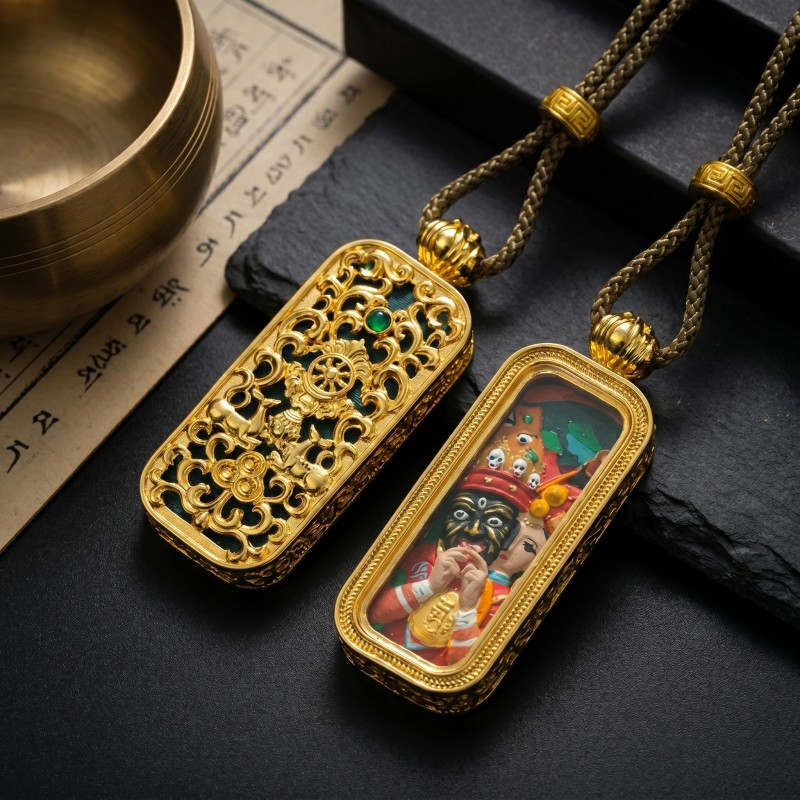 3D Zakiram Ghau Pendant | Tibetan Goddess of Wealth & Protection Amulet image 6