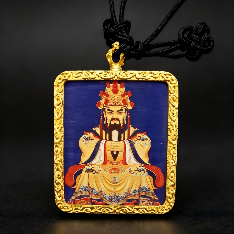 Green Tara Hand-Painted Thangka Pendant | Swift Obstacle-Removing Goddess Amulet for Protection & Good Luck image 4