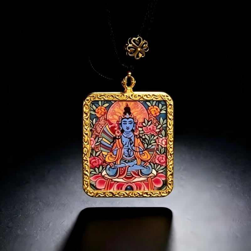 Heart Sutra Mandala Thangka Style Wall Art | Feng Shui Protection & Meditation Decor