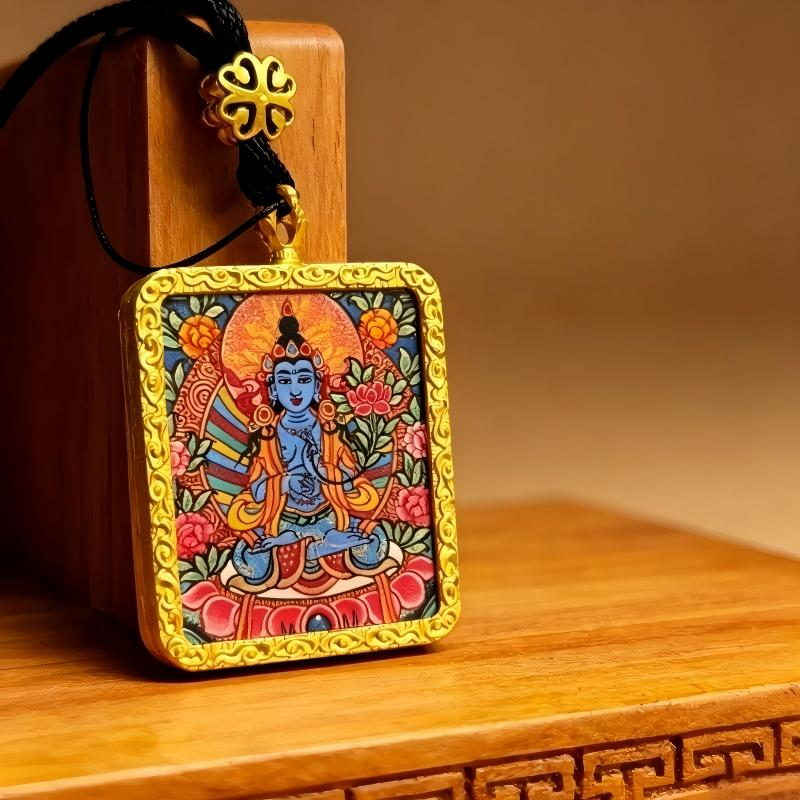 Heart Sutra Mandala Thangka Style Wall Art | Feng Shui Protection & Meditation Decor image 4
