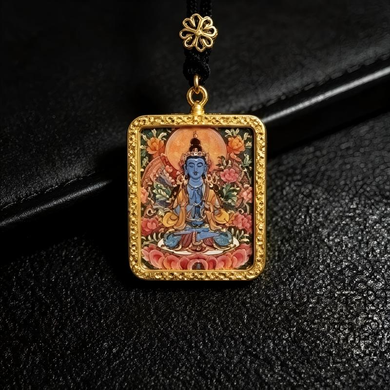 Heart Sutra Mandala Thangka Style Wall Art | Feng Shui Protection & Meditation Decor image 6