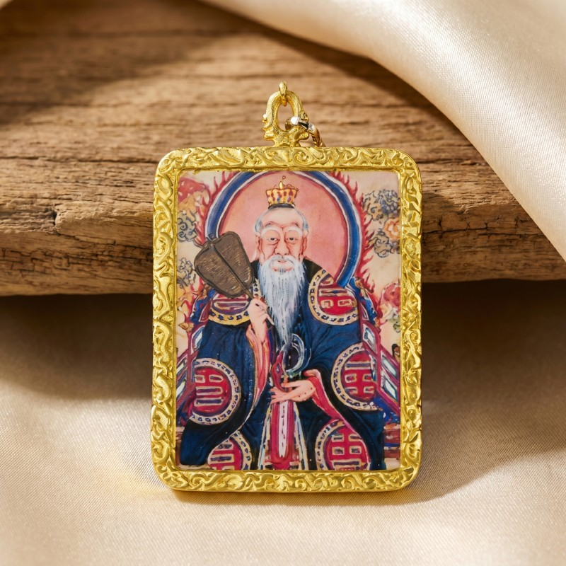 Lord Lao Zi (Tai Shang Lao Jun) Pendant | Taoist Deity of Wisdom & Longevity Amulet image 2