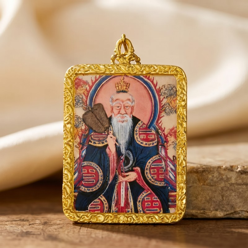 Lord Lao Zi (Tai Shang Lao Jun) Pendant | Taoist Deity of Wisdom & Longevity Amulet image 3