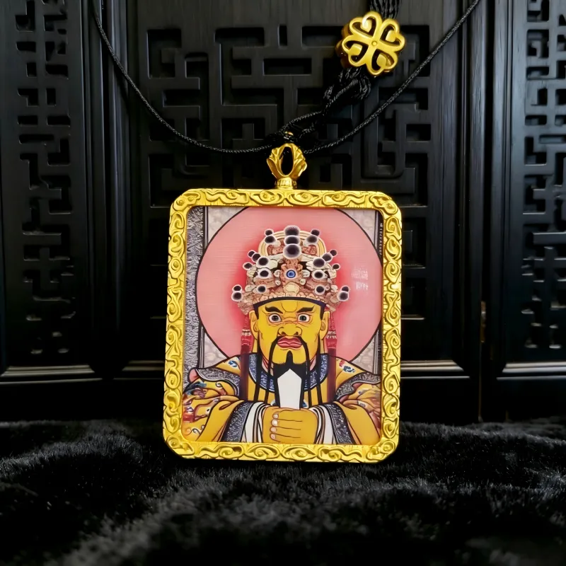 Manjushri Hand-Painted Thangka Pendant | God of Wisdom & Knowledge Amulet for Clarity & Success image 6