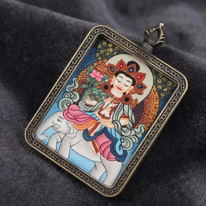 The Enlightenment Thangka Pendant | Oriental Treasure Amulet for Eliminating Ignorance & Wisdom image 2