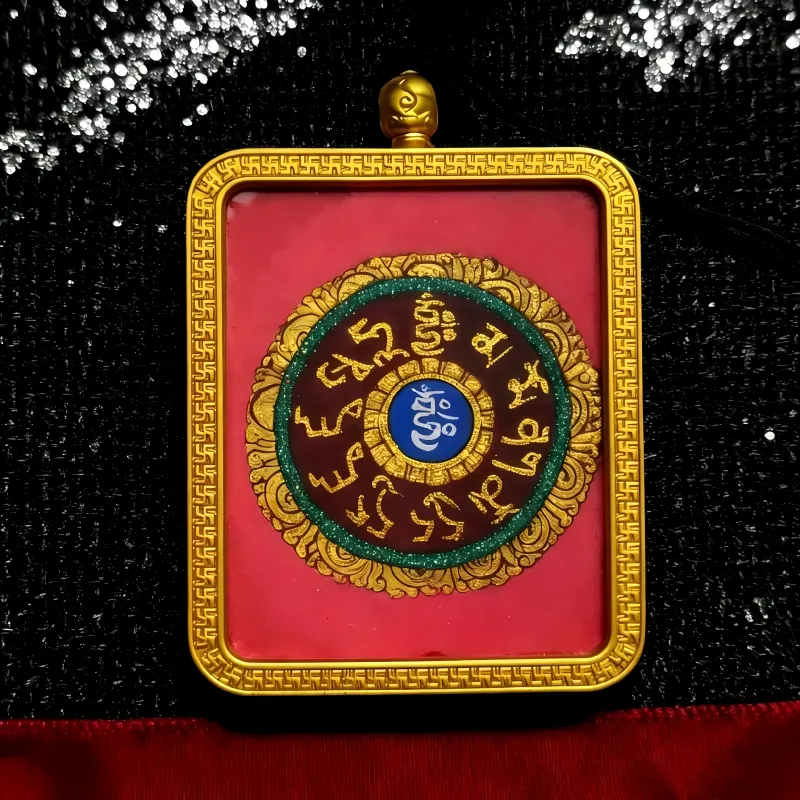 Zhai Lhamo Hand-Painted Thangka Pendant | Tibetan Wealth & Fortune Goddess Amulet for Prosperity image 4