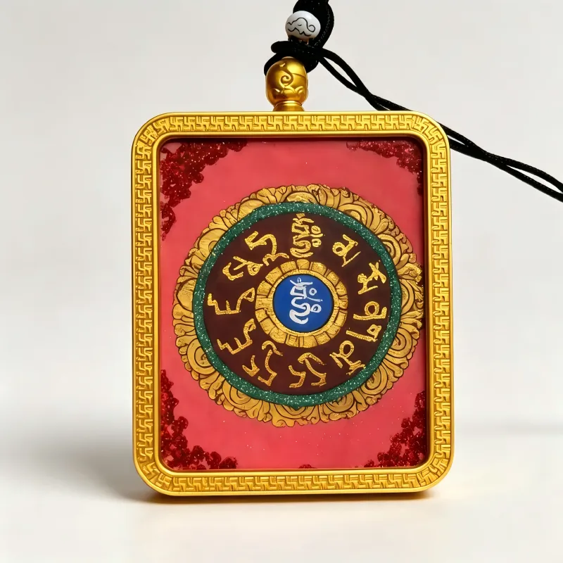 Zhai Lhamo Hand-Painted Thangka Pendant | Tibetan Wealth & Fortune Goddess Amulet for Prosperity image 6