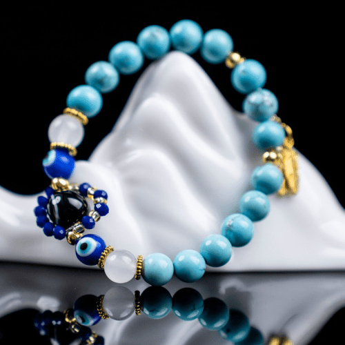 Click to view full screen Creative Blue Evil Eye Protection & Luck Bracelet – Western Style photo review