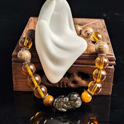 Pixiu Yellow Crystal Wealth & Prosperity Feng Shui Bracelet