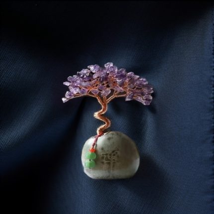 Tibetan Zen Amethyst Tree on Stone