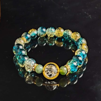 Chakra Healing Green-Gold Wealth & Prosperity Bracelet