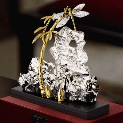 New Chinese - style Taihu Stone & Bamboo Ornament