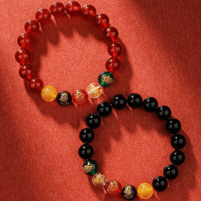 Tibetan Five Gods Agate Bracelet