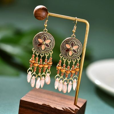 Ethnic Minority Earrings, Yunnan Tibetan Retro Tassel Earrings