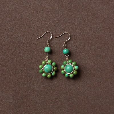 Tibetan-style Handmade Turquoise Earrings
