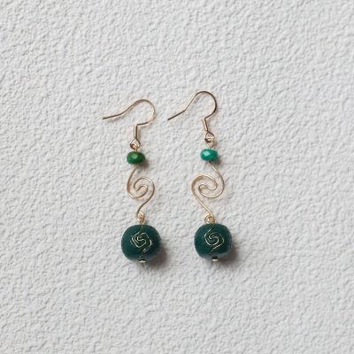Tibetan Cloud Pattern Snowba Glass Earrings