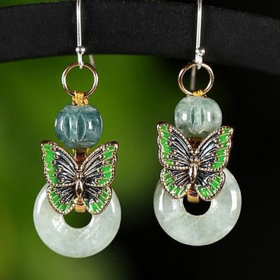 Green Ancient Style Jade Earrings