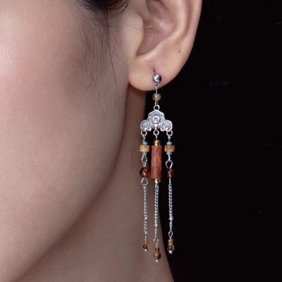 Iridescent Cloud Motif Earrings