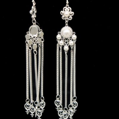 Frosted Whisper - Gilded Pearl Cascade Earrings