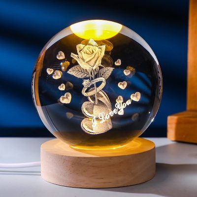 Solar System Illuminated Crystal Globe