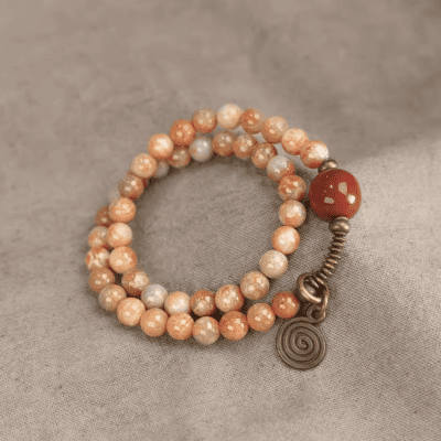 A red cloud bracelet symbolizing good fortune