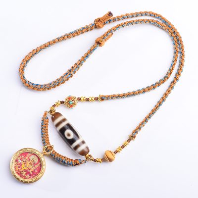 Neo-Chinese Tibetan Dzi Bead Necklace