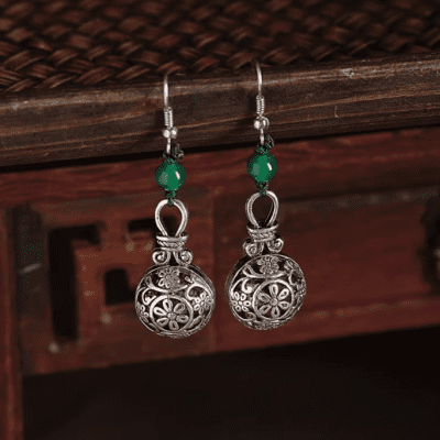 Ethnic Style Silver Earrings