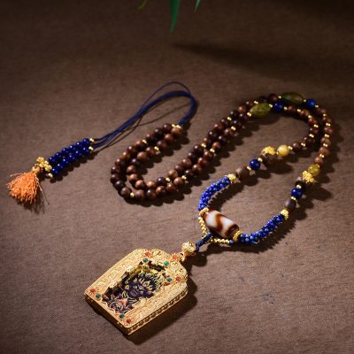 Neo-Chinese Lapis Lazuli Necklace