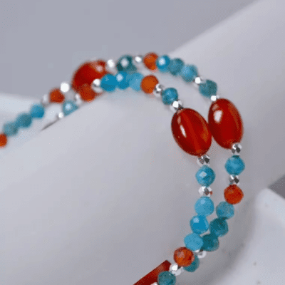 Indie French Vintage Apatite & Agate Beaded Necklace