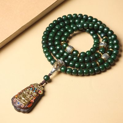 Ink Wash Painting Bodhi Necklace
