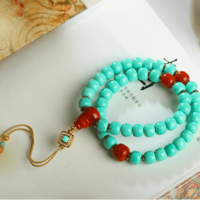 Tibetan Turquoise Old Bead Bracelet