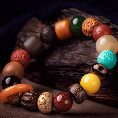 Tibetan Multi-precious 18-bead Bracelet