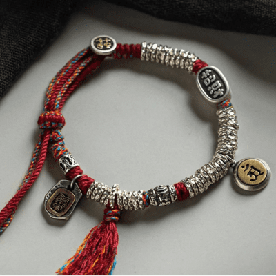 Tibetan Silver Color Rope Bracelet