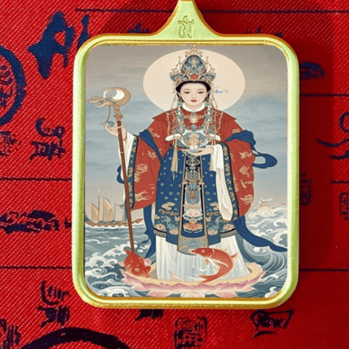 Click to view full screen New Chinese-style Meizhou Island Mazu Goddess Statue Buddha Thangka Gau Box Pendant photo review