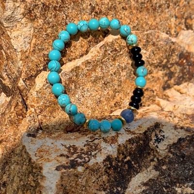 Azure Sky Black Pearl Double Blessing Chain