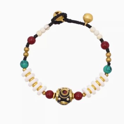 Fortune bracelet with cloisonné multi-charm for good luck