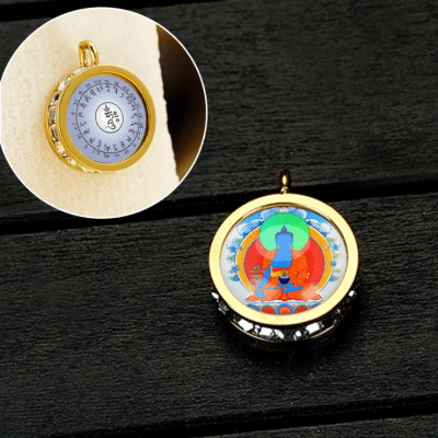 New Intangible Cultural Heritage Mini Thangka Titanium Steel Small Perfect Pendant Collarbone Chain Light Fashion National Trend Necklace Jewelry