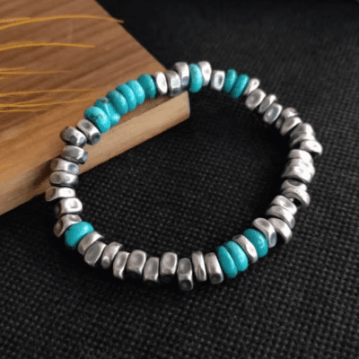 Tibetan Silver Turquoise Bracelet