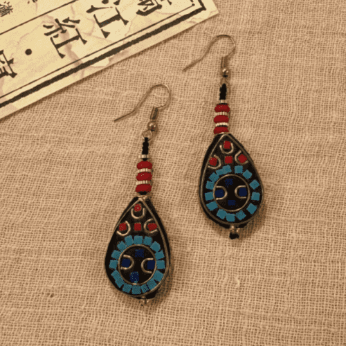 Click to view full screen Handwoven Retro Ethnic Style Long Tassel Earrings photo review