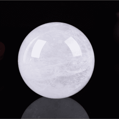 Natural White Crystal Ball Ornament Crystal Raw Stone Living Room Entrance Office Ornament High-End Gift Ornament for New House Warming