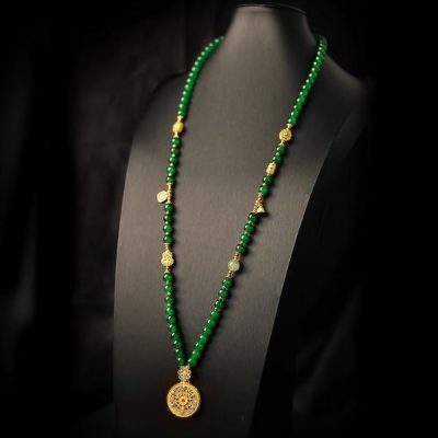 Neo-Chinese Natural Stone "Jade-Green" Necklace