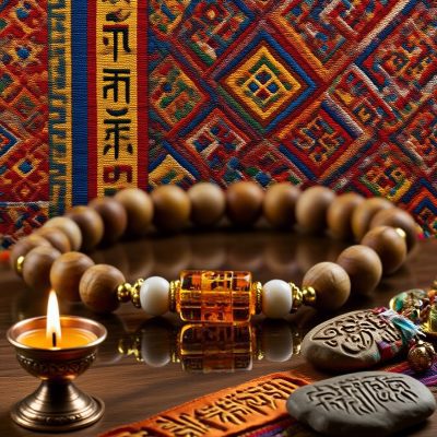 Natural Wood Mantra Crystal Health-Protecting Energy Mala Beads