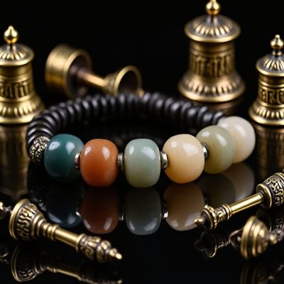Bracelet | Good Luck, Blessings | Tibetan-Inspired | Agate, Bodhi Seeds | Colorful - 8-10mm