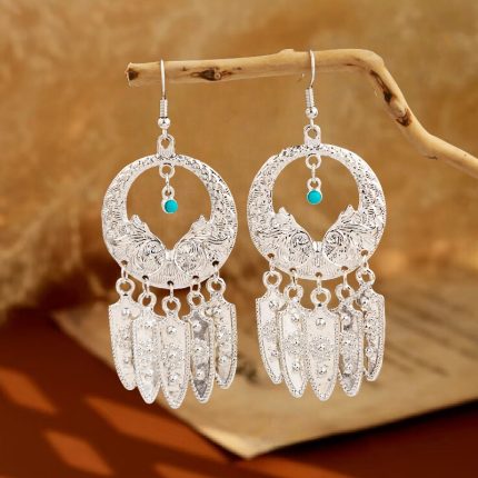 Turquoise Eye Evil-Repelling Shield Earrings