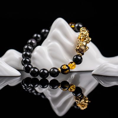 Obsidian Gold Pixiu Wealth-Attracting Fortune Bracelet