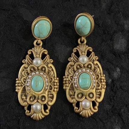 Brahma Secret Pattern Turquoise Totem Earrings