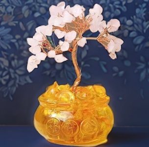 Tibetan Zen Rose Quartz Spiritual Fortune Tree