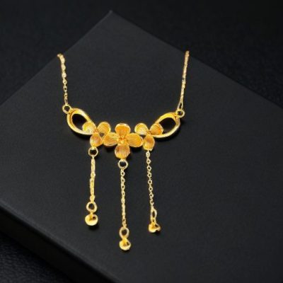 Zen Sand-Gold Lilac Fringe Necklace