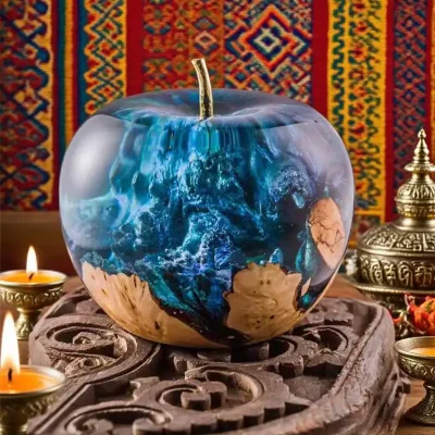 Dreamy starry sky resin peace fruit-protecting peace every year